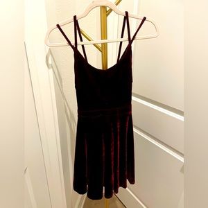 Cecico | Maroon Velvet Mini Dress | Size S